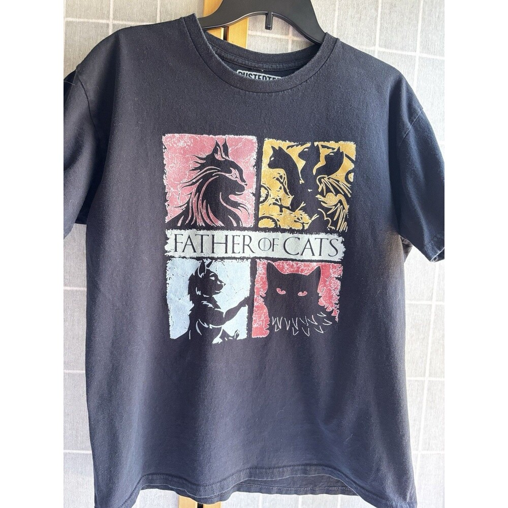 Father Of Cats Black T-Shirt Size Large-Game Of Thrones Style 100% Cotton